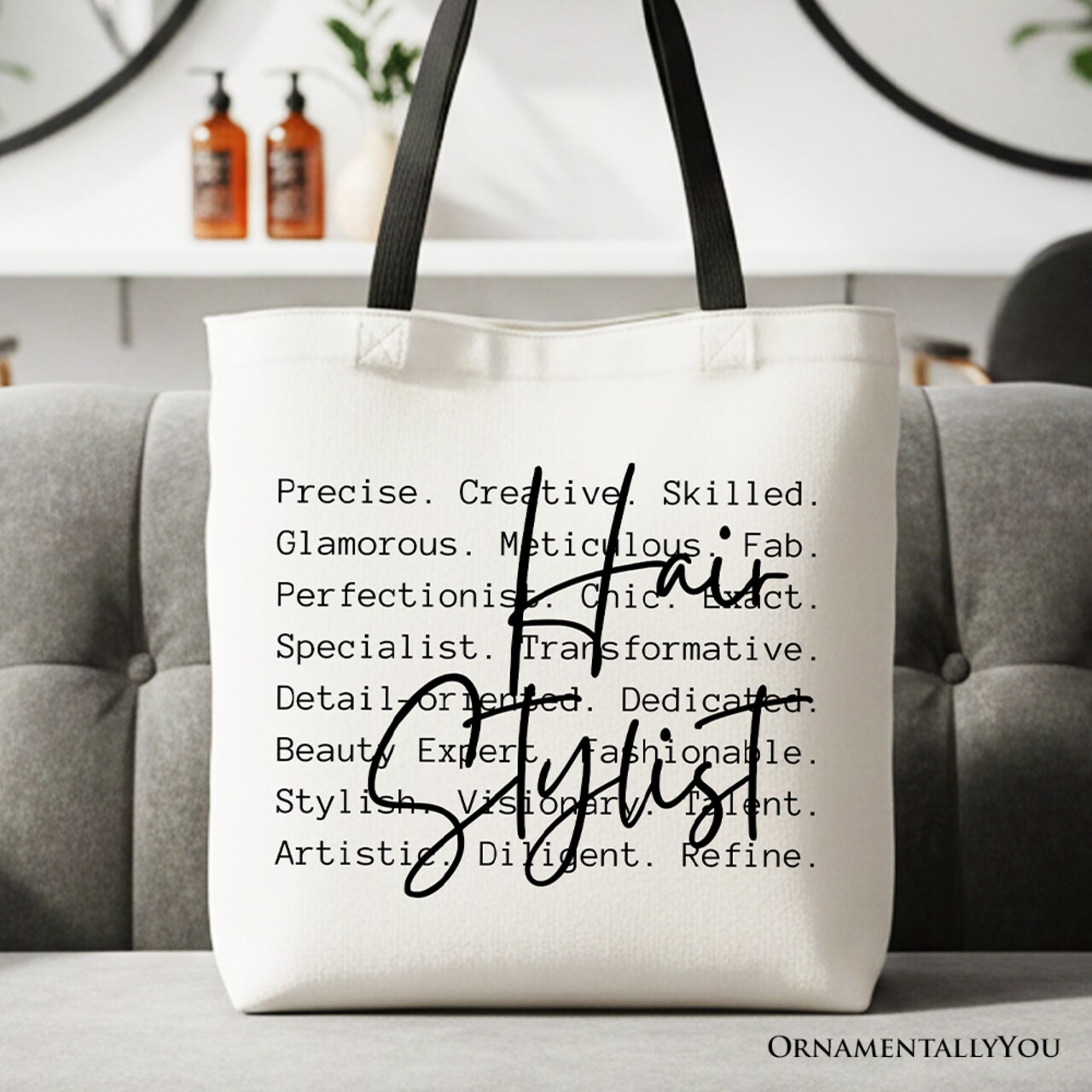 Hair Stylist Definition Canvas Tote Bag, Beauty Salon Appreciation Words Gift Shopper